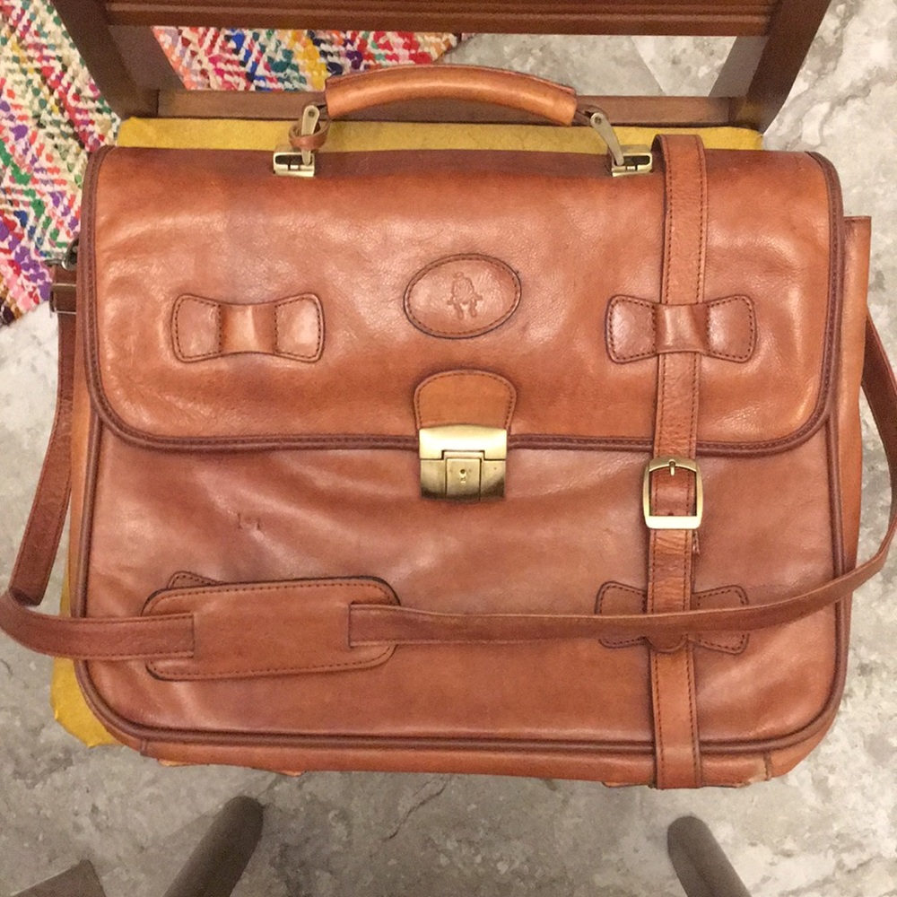 Paul Stuart/Vera Pelle vintage leather briefcase
